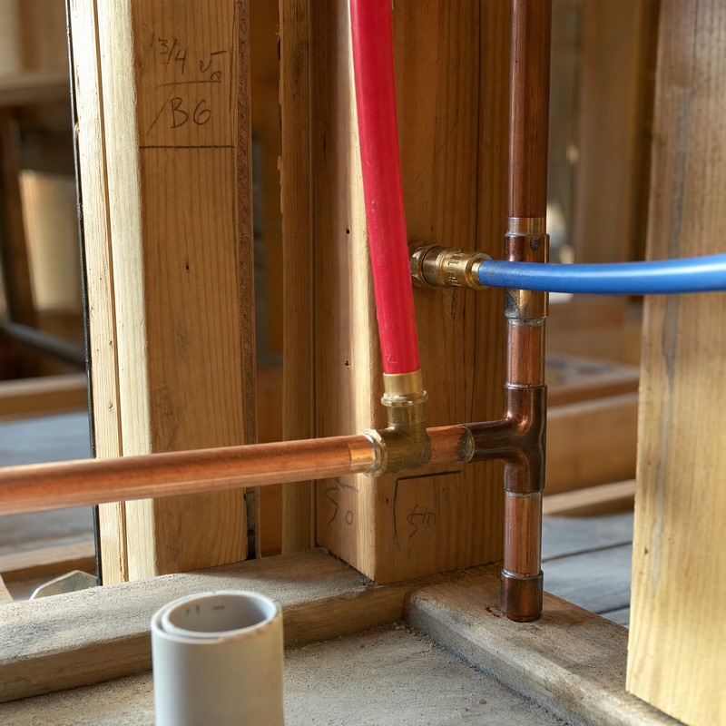 Plumbing rough-in closeup
