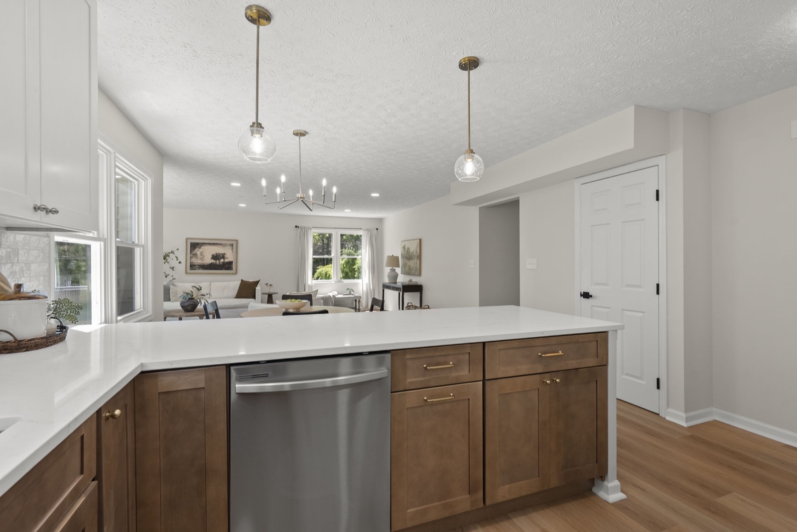 Finished kitchen with island